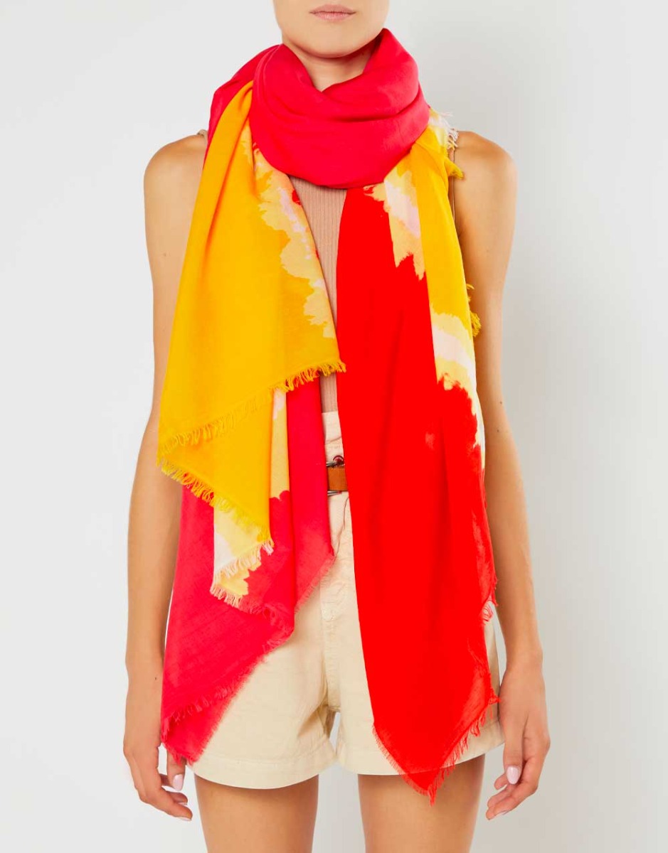 Faliero Sarti photograph-print modal-blend scarf - Red
