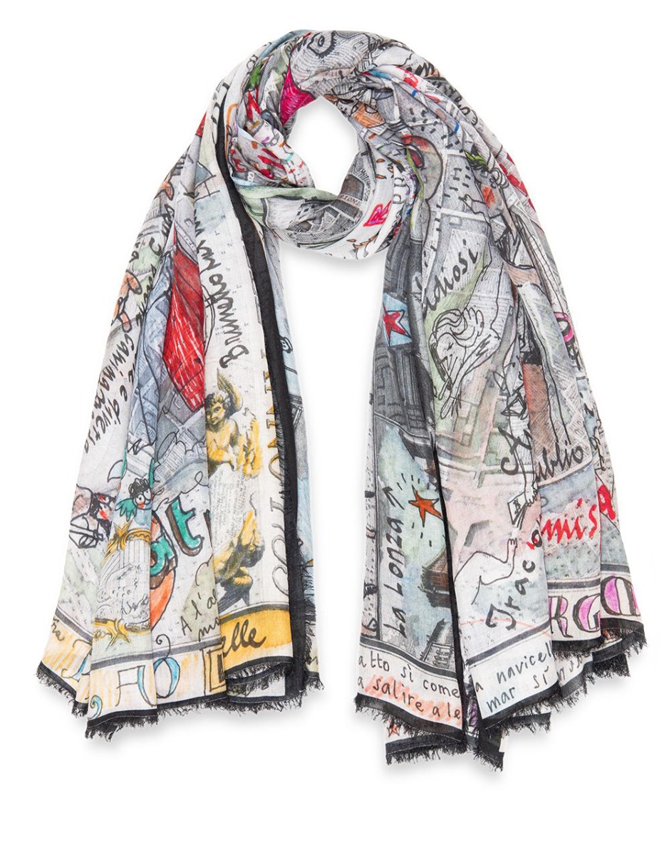 Dante | Modal and cashmere printed scarf