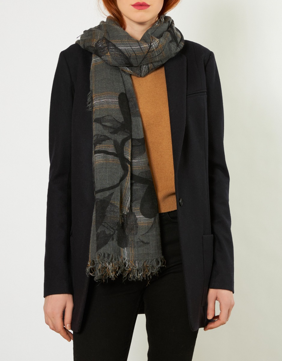Zivata  Oversize square cashmere and silk scarf
